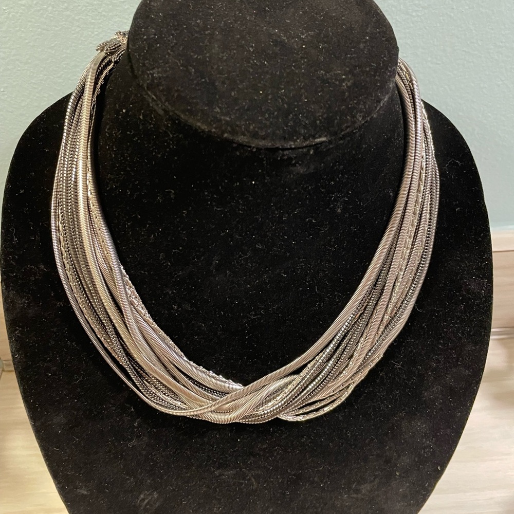 Elegant Silver Multi-Strand Necklace